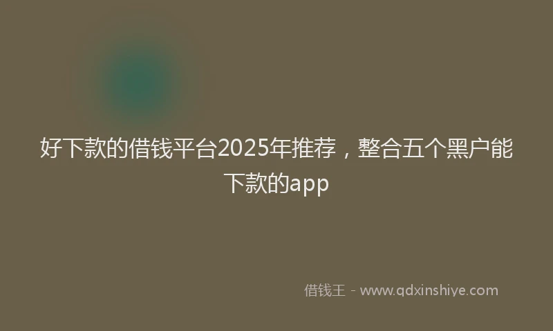 好下款的借钱平台2025年推荐，整合五个黑户能下款的app