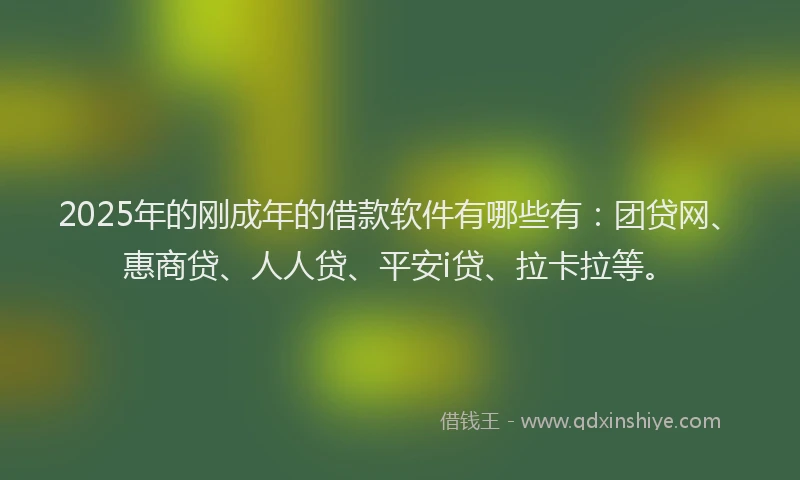 2025年的刚成年的借款软件有哪些有：团贷网、惠商贷、人人贷、平安i贷、拉卡拉等。