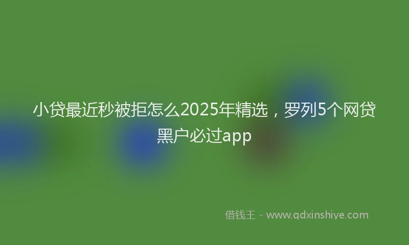 小贷最近秒被拒怎么2025年精选，罗列5个网贷黑户必过app