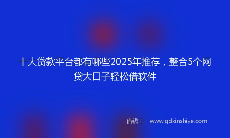 十大贷款平台都有哪些2025年推荐，整合5个网贷大口子轻松借软件