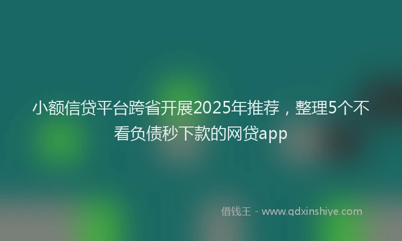 小额信贷平台跨省开展2025年推荐，整理5个不看负债秒下款的网贷app