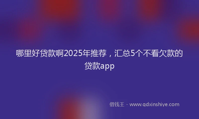 哪里好贷款啊2025年推荐，汇总5个不看欠款的贷款app