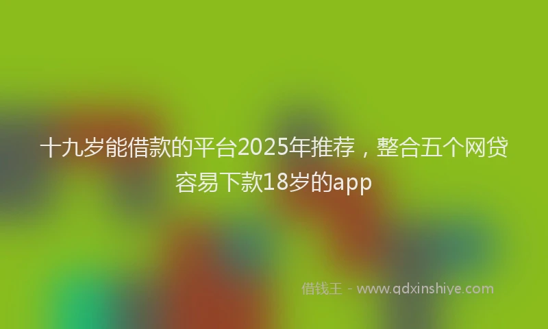 十九岁能借款的平台2025年推荐，整合五个网贷容易下款18岁的app