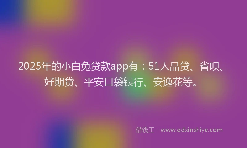 2025年的小白兔贷款app有：51人品贷、省呗、好期贷、平安口袋银行、安逸花等。