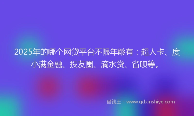 2025年的哪个网贷平台不限年龄有：超人卡、度小满金融、投友圈、滴水贷、省呗等。