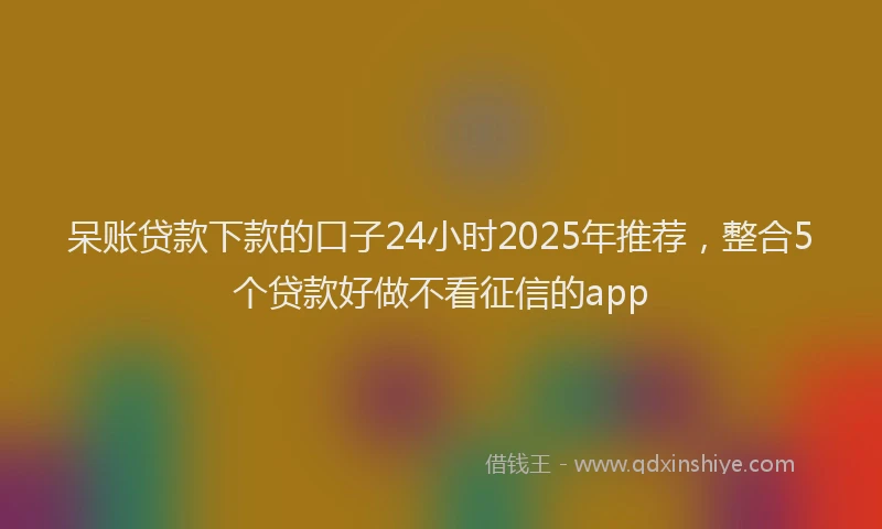 呆账贷款下款的口子24小时2025年推荐，整合5个贷款好做不看征信的app