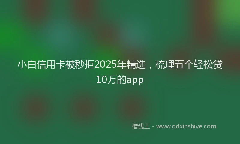 小白信用卡被秒拒2025年精选，梳理五个轻松贷10万的app