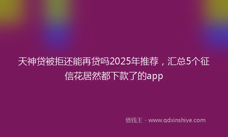 天神贷被拒还能再贷吗2025年推荐，汇总5个征信花居然都下款了的app