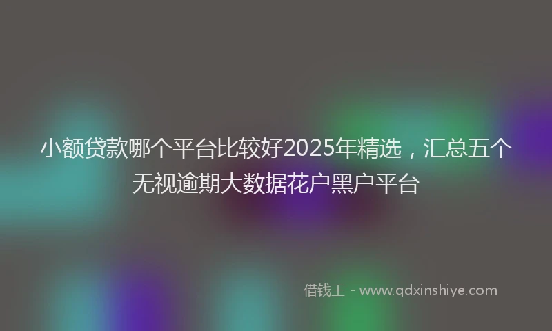 小额贷款哪个平台比较好2025年精选，汇总五个无视逾期大数据花户黑户平台