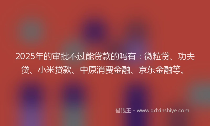 2025年的审批不过能贷款的吗有：微粒贷、功夫贷、小米贷款、中原消费金融、京东金融等。