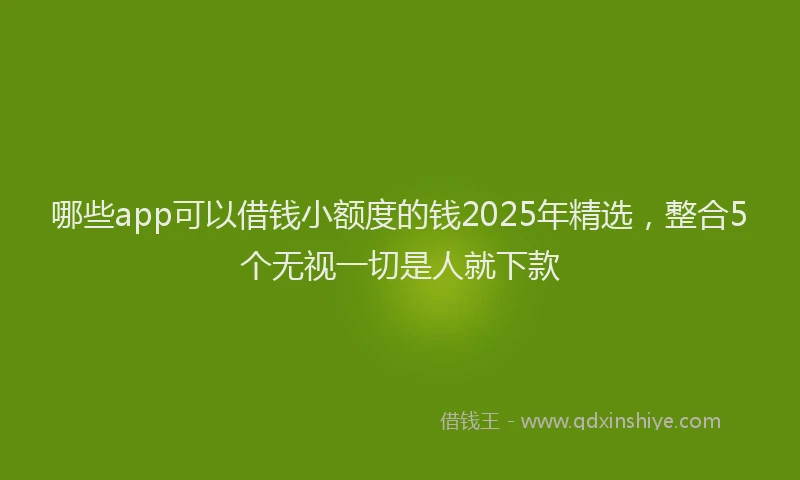 哪些app可以借钱小额度的钱2025年精选，整合5个无视一切是人就下款