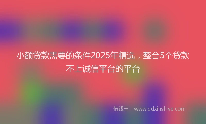 小额贷款需要的条件2025年精选，整合5个贷款不上诚信平台的平台