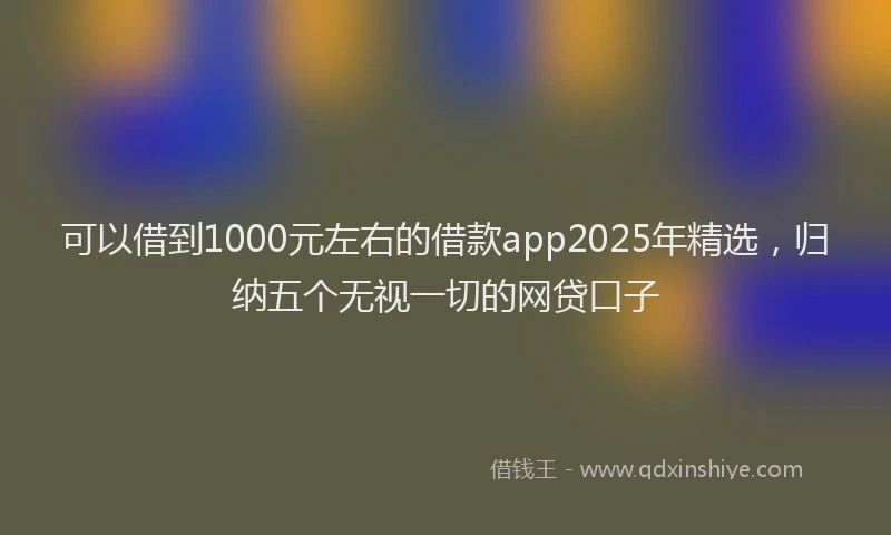 可以借到1000元左右的借款app2025年精选，归纳五个无视一切的网贷口子