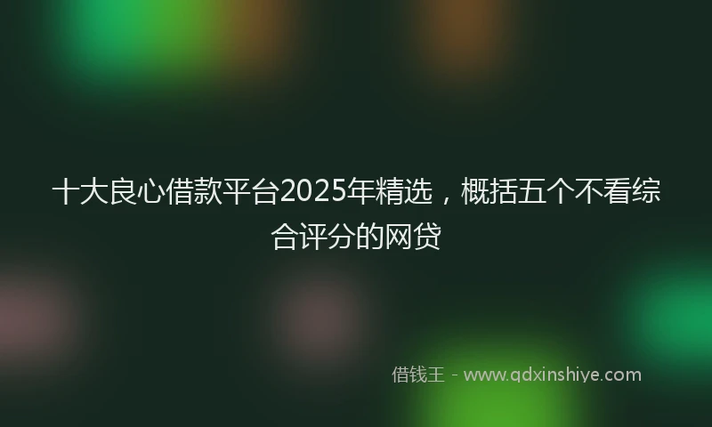 十大良心借款平台2025年精选，概括五个不看综合评分的网贷