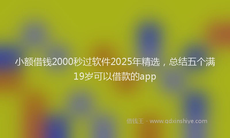 小额借钱2000秒过软件2025年精选，总结五个满19岁可以借款的app