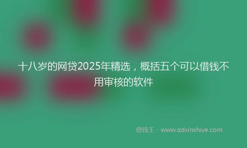 十八岁的网贷2025年精选，概括五个可以借钱不用审核的软件