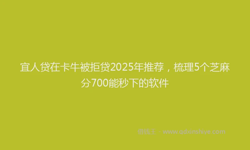 宜人贷在卡牛被拒贷2025年推荐，梳理5个芝麻分700能秒下的软件