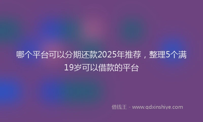 哪个平台可以分期还款2025年推荐，整理5个满19岁可以借款的平台