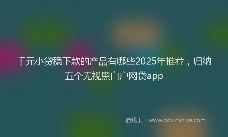 千元小贷稳下款的产品有哪些2025年推荐，归纳五个无视黑白户网贷app