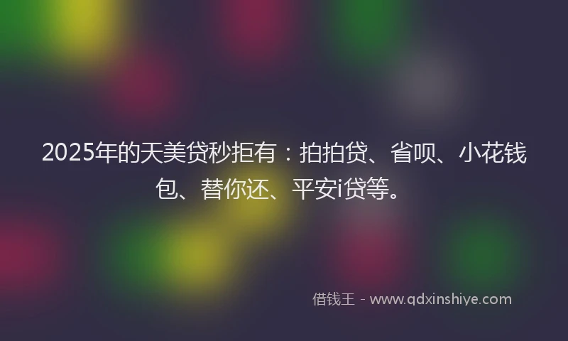 2025年的天美贷秒拒有：拍拍贷、省呗、小花钱包、替你还、平安i贷等。