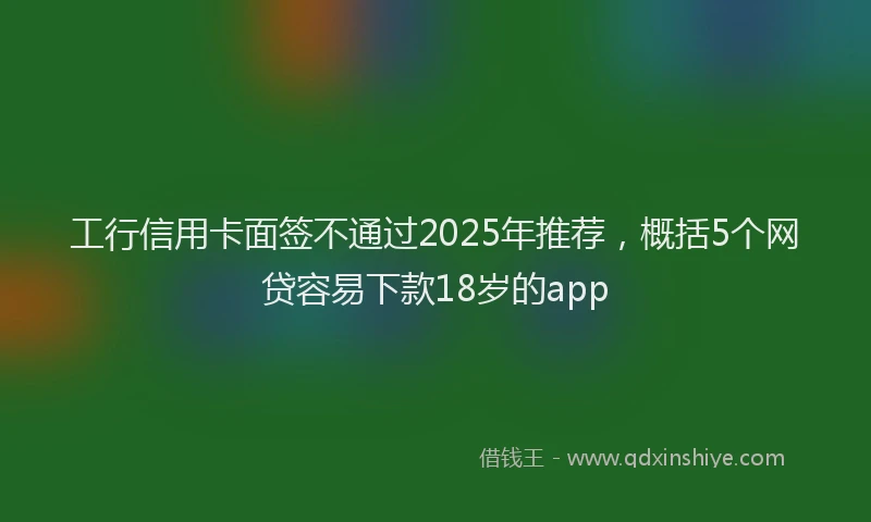 工行信用卡面签不通过2025年推荐，概括5个网贷容易下款18岁的app
