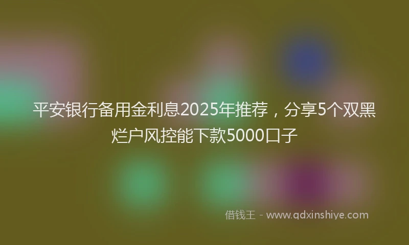 平安银行备用金利息2025年推荐，分享5个双黑烂户风控能下款5000口子