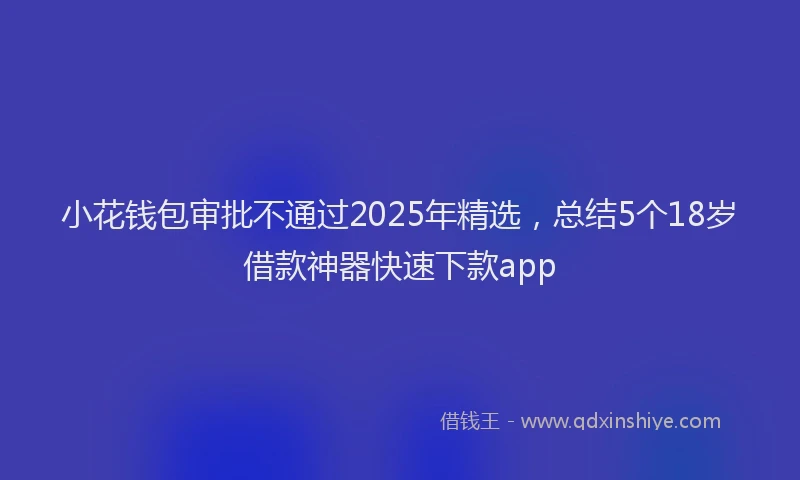 小花钱包审批不通过2025年精选，总结5个18岁借款神器快速下款app