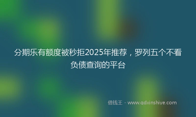 分期乐有额度被秒拒2025年推荐，罗列五个不看负债查询的平台