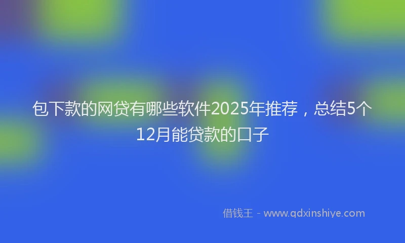 包下款的网贷有哪些软件2025年推荐，总结5个12月能贷款的口子