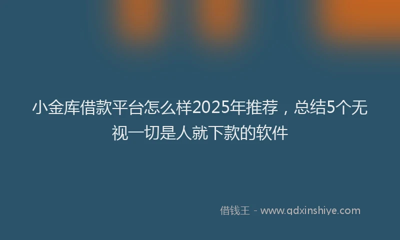 小金库借款平台怎么样2025年推荐，总结5个无视一切是人就下款的软件