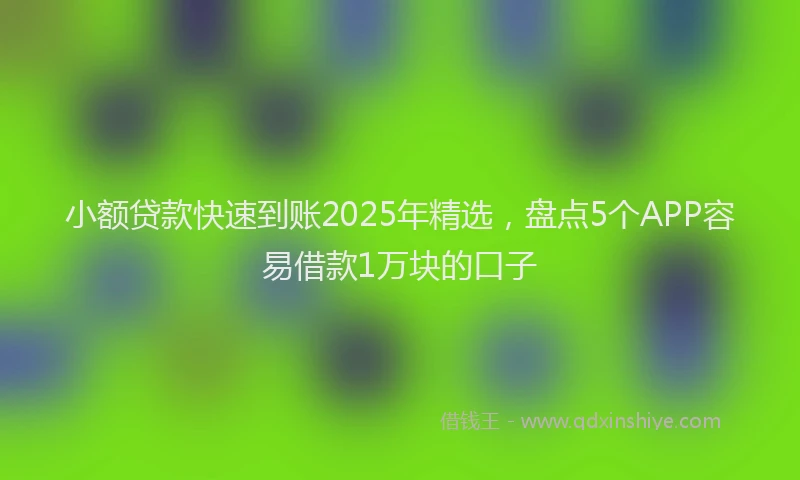 小额贷款快速到账2025年精选，盘点5个APP容易借款1万块的口子
