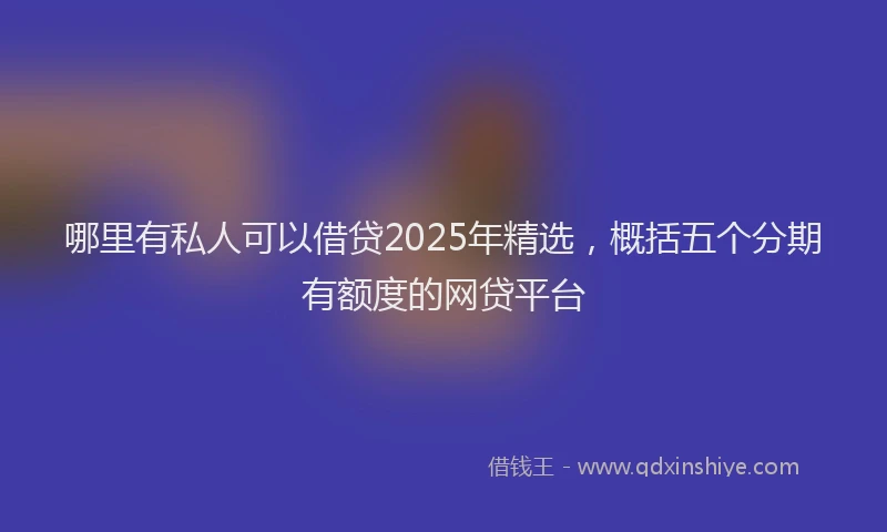 哪里有私人可以借贷2025年精选，概括五个分期有额度的网贷平台