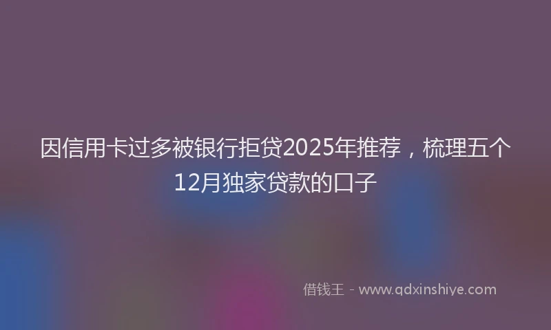 因信用卡过多被银行拒贷2025年推荐，梳理五个12月独家贷款的口子