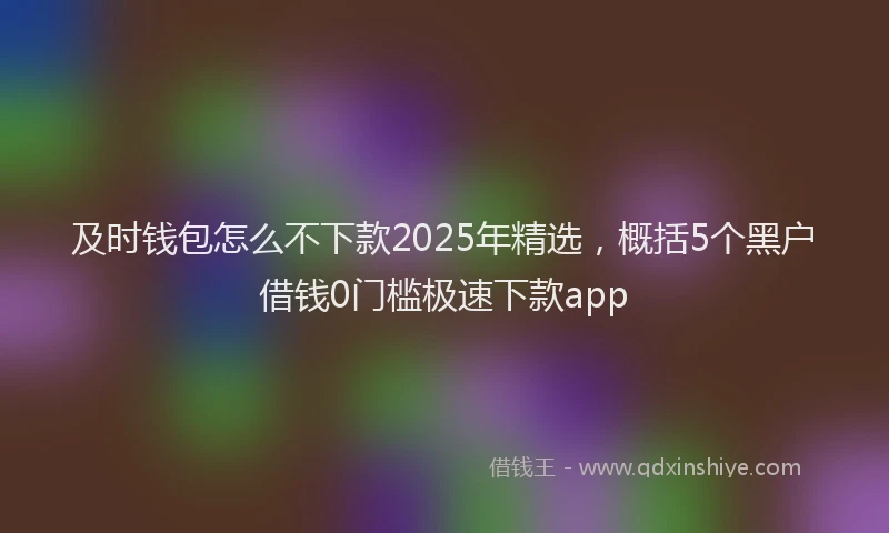 及时钱包怎么不下款2025年精选，概括5个黑户借钱0门槛极速下款app