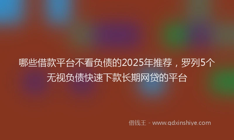 哪些借款平台不看负债的2025年推荐，罗列5个无视负债快速下款长期网贷的平台