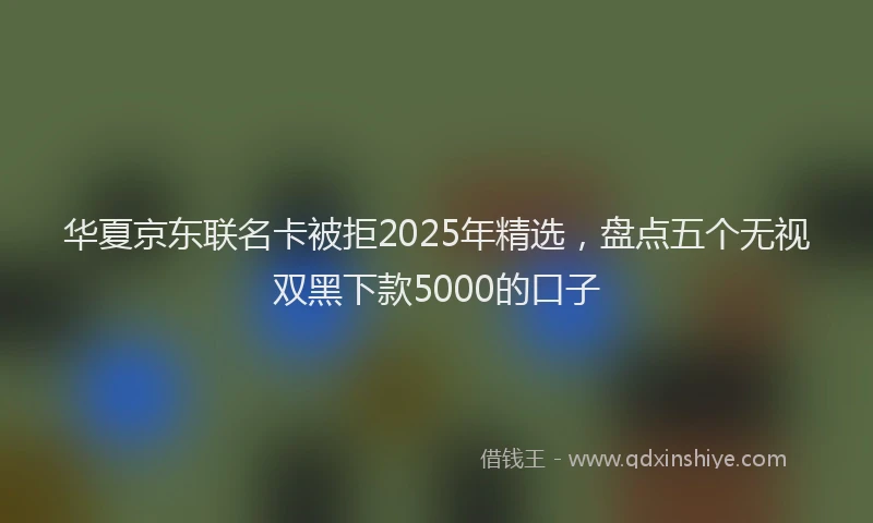 华夏京东联名卡被拒2025年精选，盘点五个无视双黑下款5000的口子