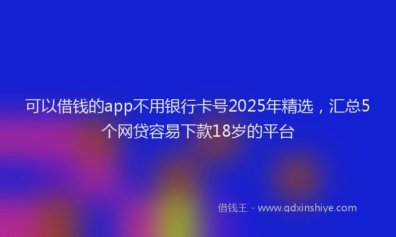 可以借钱的app不用银行卡号2025年精选，汇总5个网贷容易下款18岁的平台