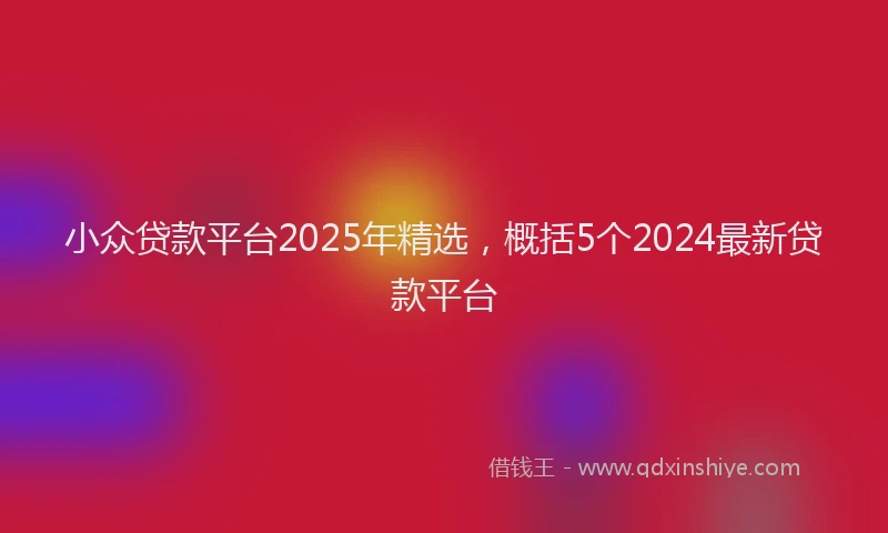 小众贷款平台2025年精选，概括5个2024最新贷款平台