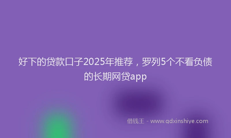 好下的贷款口子2025年推荐，罗列5个不看负债的长期网贷app