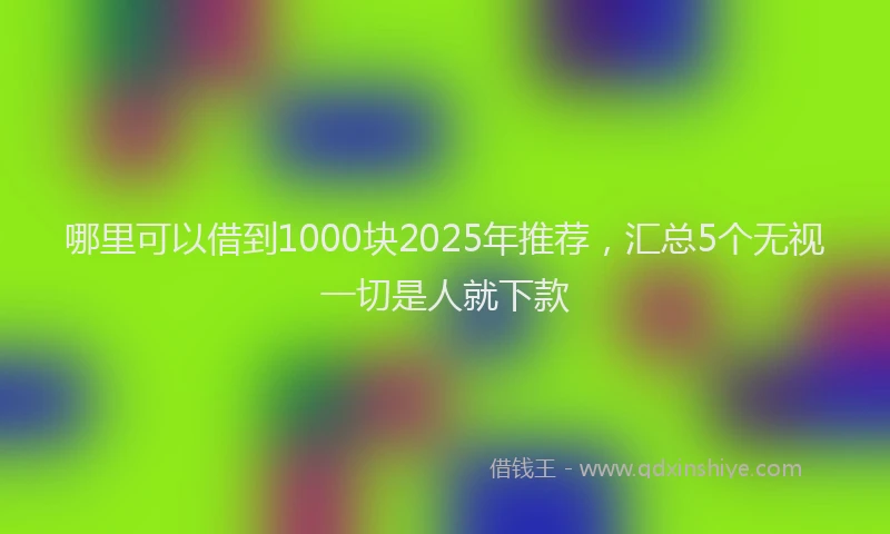 哪里可以借到1000块2025年推荐，汇总5个无视一切是人就下款