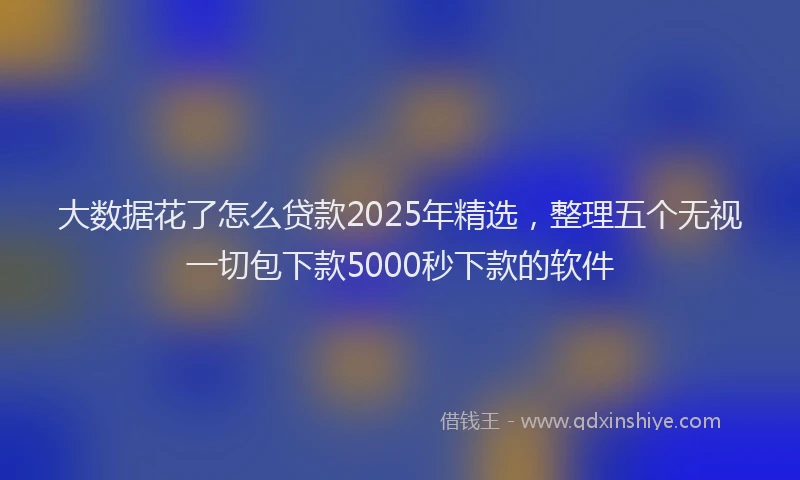 大数据花了怎么贷款2025年精选，整理五个无视一切包下款5000秒下款的软件