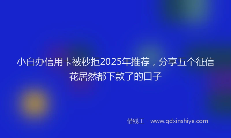 小白办信用卡被秒拒2025年推荐，分享五个征信花居然都下款了的口子