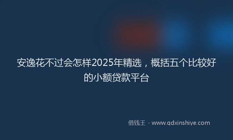 安逸花不过会怎样2025年精选，概括五个比较好的小额贷款平台