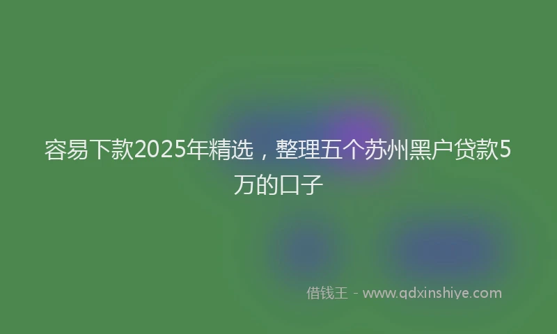 容易下款2025年精选，整理五个苏州黑户贷款5万的口子