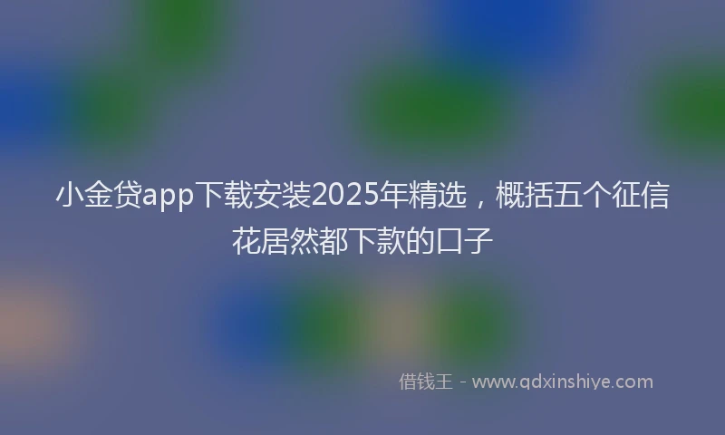 小金贷app下载安装2025年精选，概括五个征信花居然都下款的口子