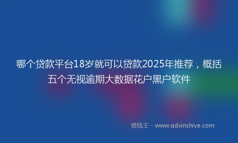 哪个贷款平台18岁就可以贷款2025年推荐，概括五个无视逾期大数据花户黑户软件
