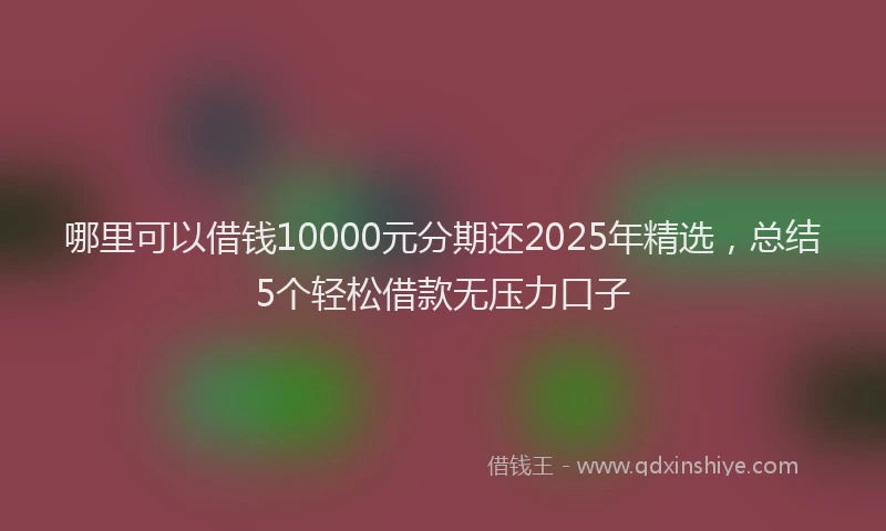 哪里可以借钱10000元分期还2025年精选，总结5个轻松借款无压力口子