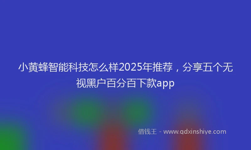 小黄蜂智能科技怎么样2025年推荐，分享五个无视黑户百分百下款app