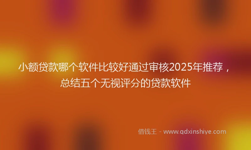 小额贷款哪个软件比较好通过审核2025年推荐，总结五个无视评分的贷款软件