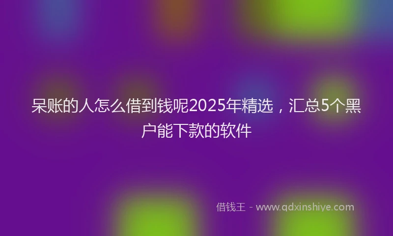 呆账的人怎么借到钱呢2025年精选，汇总5个黑户能下款的软件